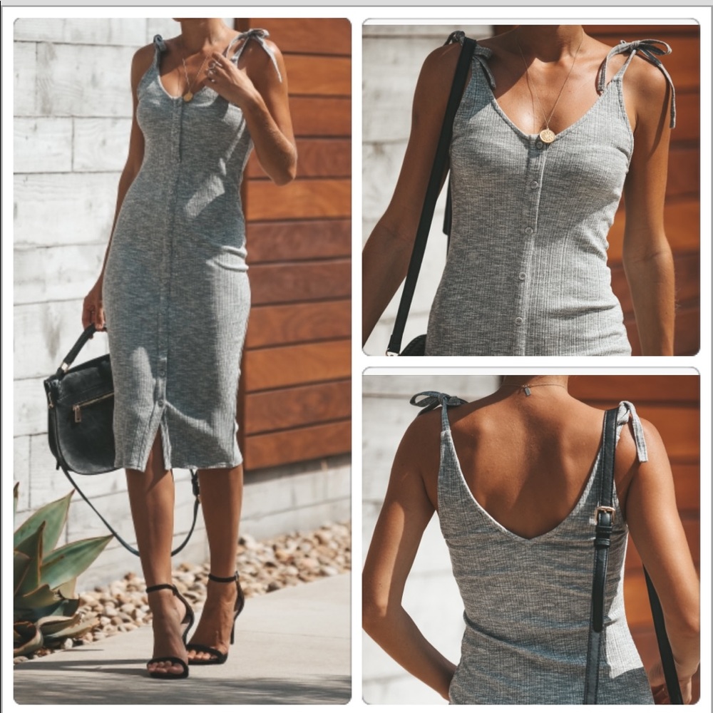 Last Beautiful Ribbed Button Down Midi Dress - image 2